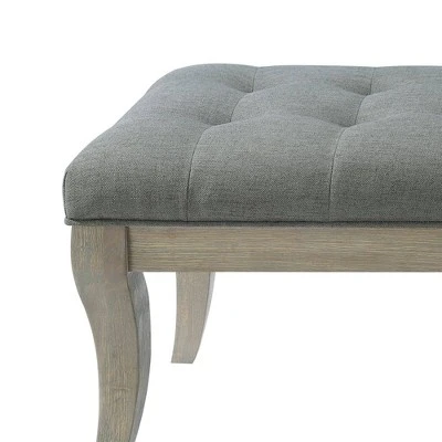 Adina Rectangular Tufted Bench Taupe - Dorel Living 4 Adina Rectangular Tufted Bench Taupe - Dorel Living - Image 3