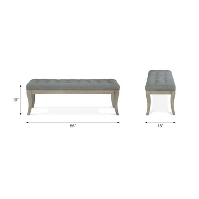 Adina Rectangular Tufted Bench Taupe - Dorel Living 7 Adina Rectangular Tufted Bench Taupe - Dorel Living - Image 6