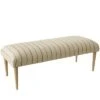 Upholstered Bench Fritz Glacier with Natural Legs - Skyline Furniture