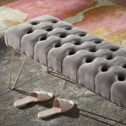 Hewett Velvet Tufted Metal Bench - Inspire Q Black 16 Hewett Velvet Tufted Metal Bench - Inspire Q Black -Ottomans Official Shop unnamed file 2462