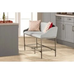 Dillon Counter Height Bench Metal Pewter Woven Fabric - Hillsdale Furniture -Ottomans Official Shop unnamed file 2514