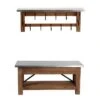 Alaterre Furniture Millwork Bench with Open Coat Hook Shelf Wood and Zinc Metal Silver/Light Amber - Alaterre 1 Alaterre Furniture Millwork Bench with Open Coat Hook Shelf Wood and Zinc Metal Silver/Light Amber - Alaterre -Ottomans Official Shop unnamed file 2548