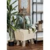 Olivia & May Rustic Wood and Foot Stool with Cushion White - Olivia & May 1 Olivia & May Rustic Wood and Foot Stool with Cushion White - Olivia & May -Ottomans Official Shop unnamed file 2570