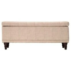 Hartley Tufted Linen Benches - Beige - Inspire Q