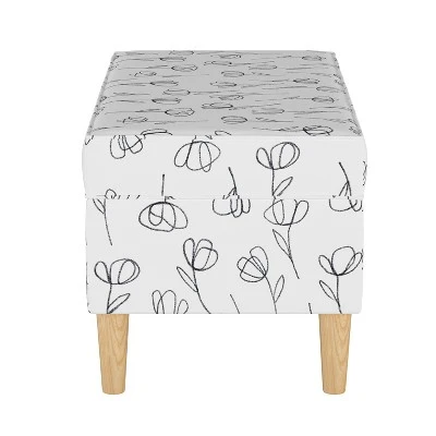 Storage Bench Contoured Tulips White - Skyline Furniture 4 Storage Bench Contoured Tulips White - Skyline Furniture - Image 2