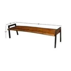 Olivia & May Natural Wooden Bench Brown - Olivia & May -Ottomans Official Shop unnamed file 2635