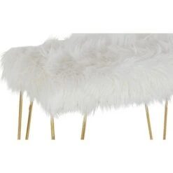 Olivia & May Modern Faux Fur Cushioned Bench Gold - Olivia & May 7 Olivia & May Modern Faux Fur Cushioned Bench Gold - Olivia & May -Ottomans Official Shop unnamed file 2655