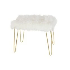 Olivia & May Modern Faux Fur Cushioned Bench Gold - Olivia & May 8 Olivia & May Modern Faux Fur Cushioned Bench Gold - Olivia & May -Ottomans Official Shop unnamed file 2656