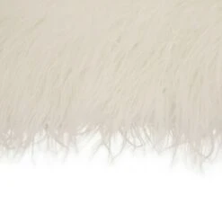 Oversized Faux Fur Acrylic Bench White - Glitzhome