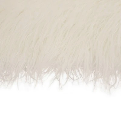 Oversized Faux Fur Acrylic Bench White - Glitzhome 3 Oversized Faux Fur Acrylic Bench White - Glitzhome