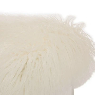 Oversized Faux Fur Acrylic Bench White - Glitzhome 7 Oversized Faux Fur Acrylic Bench White - Glitzhome - Image 5