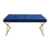 Rectangle X Legs Velveteen Bench Blue/Gold - Sagebrook Home -Ottomans Official Shop unnamed file 2683