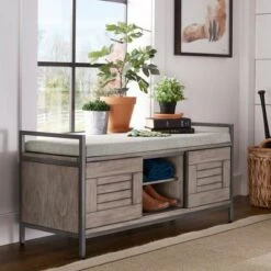 Valeria Storage Bench with Cushion Gray - Inspire Q -Ottomans Official Shop unnamed file 2693