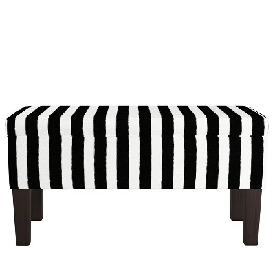 Mila Storage Bench Black/White Stripe - Skyline Furniture 3 Mila Storage Bench Black/White Stripe - Skyline Furniture