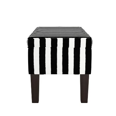 Mila Storage Bench Black/White Stripe - Skyline Furniture 4 Mila Storage Bench Black/White Stripe - Skyline Furniture - Image 2