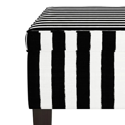 Mila Storage Bench Black/White Stripe - Skyline Furniture 5 Mila Storage Bench Black/White Stripe - Skyline Furniture - Image 3