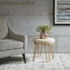 Ink+Ivy Beverly Round Stool Tan/Gold