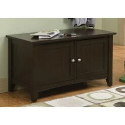 Shaker Cottage Storage Cabinet Bench Chocolate - Alaterre Furniture