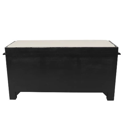 Decor Therapy Rowan 3 Drawer Weathered Chalkboard Bench Gray - Décor Therapy 4 Decor Therapy Rowan 3 Drawer Weathered Chalkboard Bench Gray - Décor Therapy - Image 2