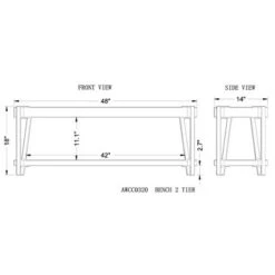 Alaterre Furniture 48" Ryegate Natural Brown Live Edge Solid Wood Bench Metal And Wood -Ottomans Official Shop unnamed file 2713