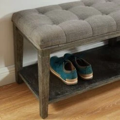 Wixam Tufted Bench Gray - HOMES: Inside + Out -Ottomans Official Shop unnamed file 2727