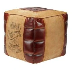 Olivia & May Square Canvas Pouf Brown - Olivia & May -Ottomans Official Shop unnamed file 2735