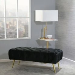 40" Tufted Bench Black - Sagebrook Home