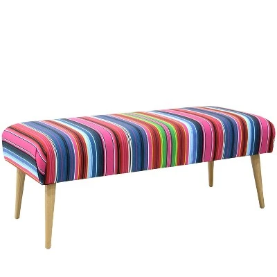 Bench with Cone Legs in Serape Stripe Bright - Skyline Furniture 3 Bench with Cone Legs in Serape Stripe Bright - Skyline Furniture