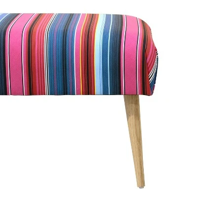 Bench with Cone Legs in Serape Stripe Bright - Skyline Furniture 5 Bench with Cone Legs in Serape Stripe Bright - Skyline Furniture - Image 3
