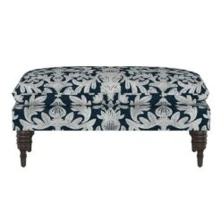 Pillowtop Bench Marbella Navy Ground - Skyline Furniture