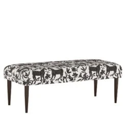 Bench in Pinata Tuxedo Black/White - Skyline Furniture