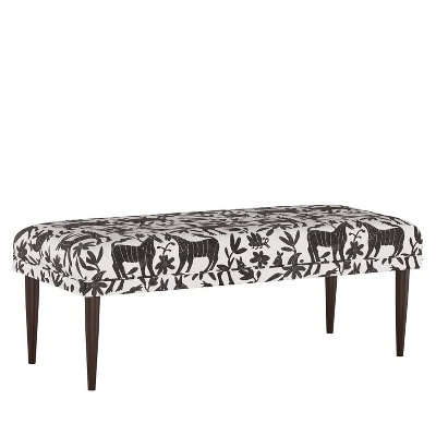 Bench in Pinata Tuxedo Black/White - Skyline Furniture 3 Bench in Pinata Tuxedo Black/White - Skyline Furniture