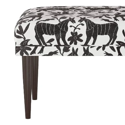 Bench in Pinata Tuxedo Black/White - Skyline Furniture 5 Bench in Pinata Tuxedo Black/White - Skyline Furniture - Image 3