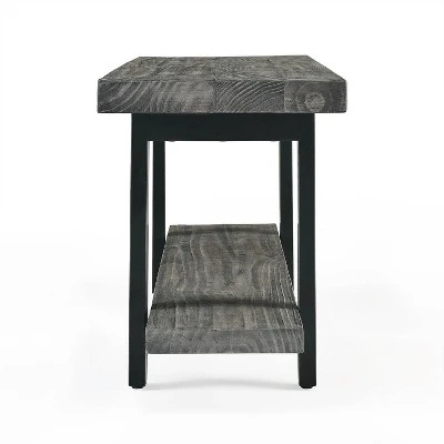 Pomona Metal and Reclaimed Wood Bench Slate Gray - Alaterre Furniture 5 Pomona Metal and Reclaimed Wood Bench Slate Gray - Alaterre Furniture - Image 3