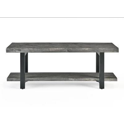Pomona Metal and Reclaimed Wood Bench Slate Gray - Alaterre Furniture 6 Pomona Metal and Reclaimed Wood Bench Slate Gray - Alaterre Furniture - Image 4