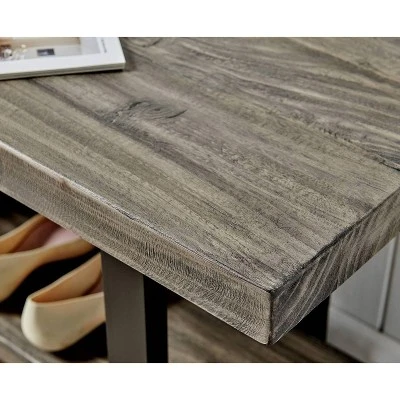 Pomona Metal and Reclaimed Wood Bench Slate Gray - Alaterre Furniture 7 Pomona Metal and Reclaimed Wood Bench Slate Gray - Alaterre Furniture - Image 5