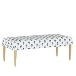 Fullerton Bench Elizabeth Floral Navy - Skyline Furniture