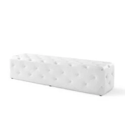72" Amour Tufted Button Entryway Faux Leather Bench White - Modway -Ottomans Official Shop unnamed file 2797