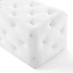 72" Amour Tufted Button Entryway Faux Leather Bench White - Modway -Ottomans Official Shop unnamed file 2798