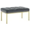 Loft Stainless Steel Leg Medium Performance Velvet Bench Gold/Gray - Modway -Ottomans Official Shop unnamed file 2801