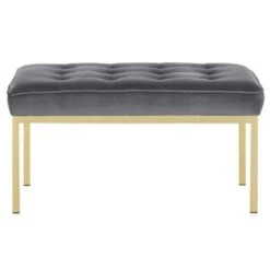 Loft Stainless Steel Leg Medium Performance Velvet Bench Gold/Gray - Modway -Ottomans Official Shop unnamed file 2803