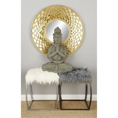 Olivia & May Contemporary Faux Fur Foot Stool Gray - Olivia & May 3 Olivia & May Contemporary Faux Fur Foot Stool Gray - Olivia & May