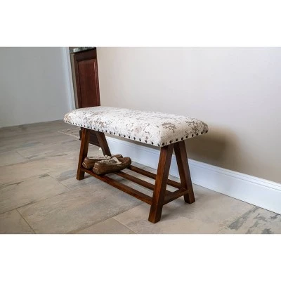 Decor Therapy Rosanna Upholstered Wooden Bench Cream - Décor Therapy 8 Decor Therapy Rosanna Upholstered Wooden Bench Cream - Décor Therapy - Image 7