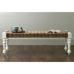 Baldwin Rattan Bench White - East At Main