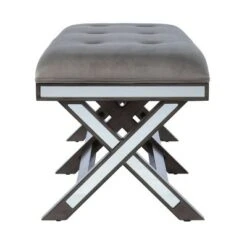 Memgor 47.5" Upholstered Bench Light Brown/Gray - Aiden Lane -Ottomans Official Shop unnamed file 2890