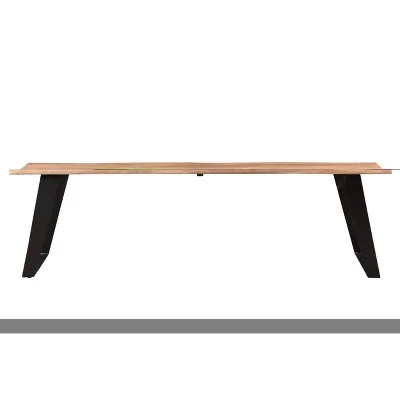 50" Sheesham Wood Live Edge Bench Brown/Black - Timbergirl 4 50" Sheesham Wood Live Edge Bench Brown/Black - Timbergirl - Image 2