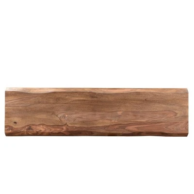 50" Sheesham Wood Live Edge Bench Brown/Black - Timbergirl 5 50" Sheesham Wood Live Edge Bench Brown/Black - Timbergirl - Image 3