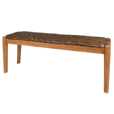 Water Hyacinth Bench Dark Natural Wood - Stylecraft 3 Water Hyacinth Bench Dark Natural Wood - Stylecraft
