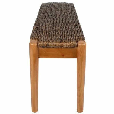 Water Hyacinth Bench Dark Natural Wood - Stylecraft 4 Water Hyacinth Bench Dark Natural Wood - Stylecraft - Image 2