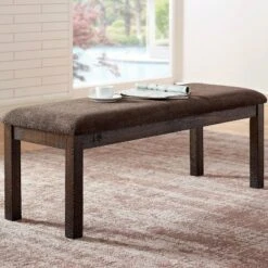 Hawthorne Padded Seat Bench Brown - HOMES: Inside + Out